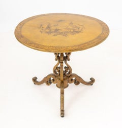 Chinoiserie Yellow Painted Occasional Table
