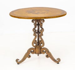 Chinoiserie Yellow Painted Circular Occasional Table