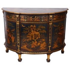 Antique Chinoserie Lacquer Side Cabinet