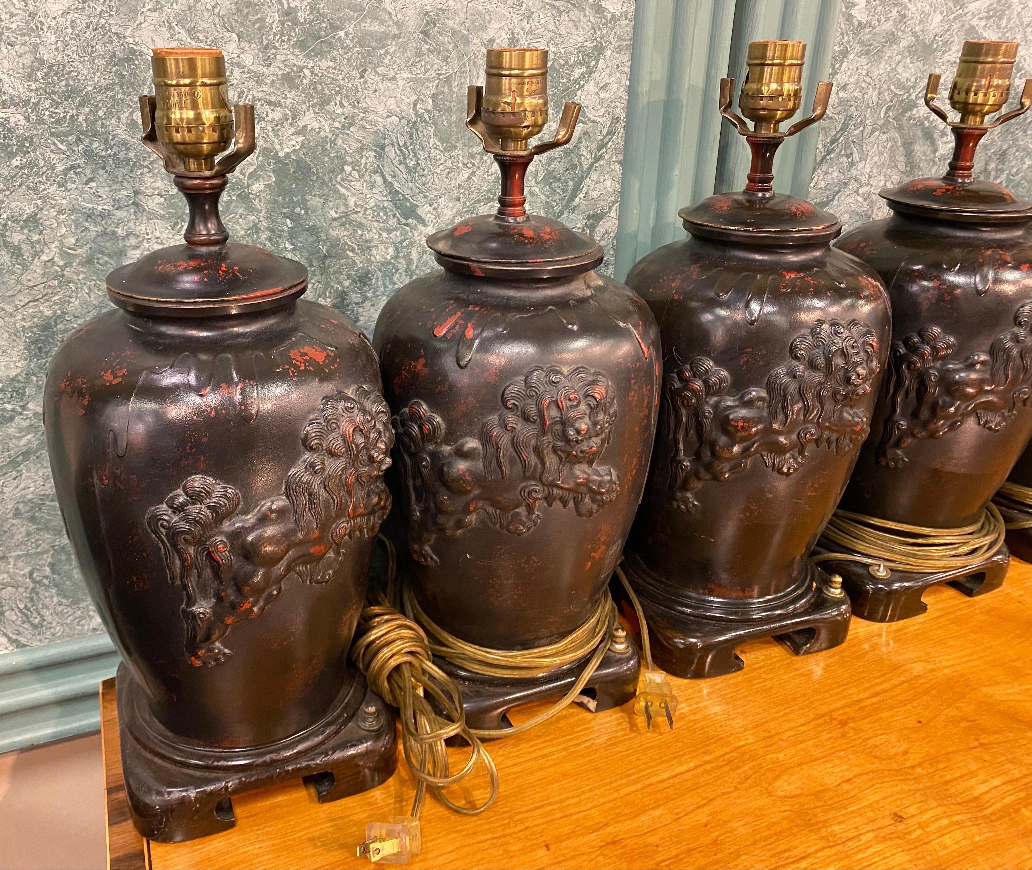 Mid-Century Modern Chinoiserie Lamps After James Mont from the Waldorf Astoria For Sale