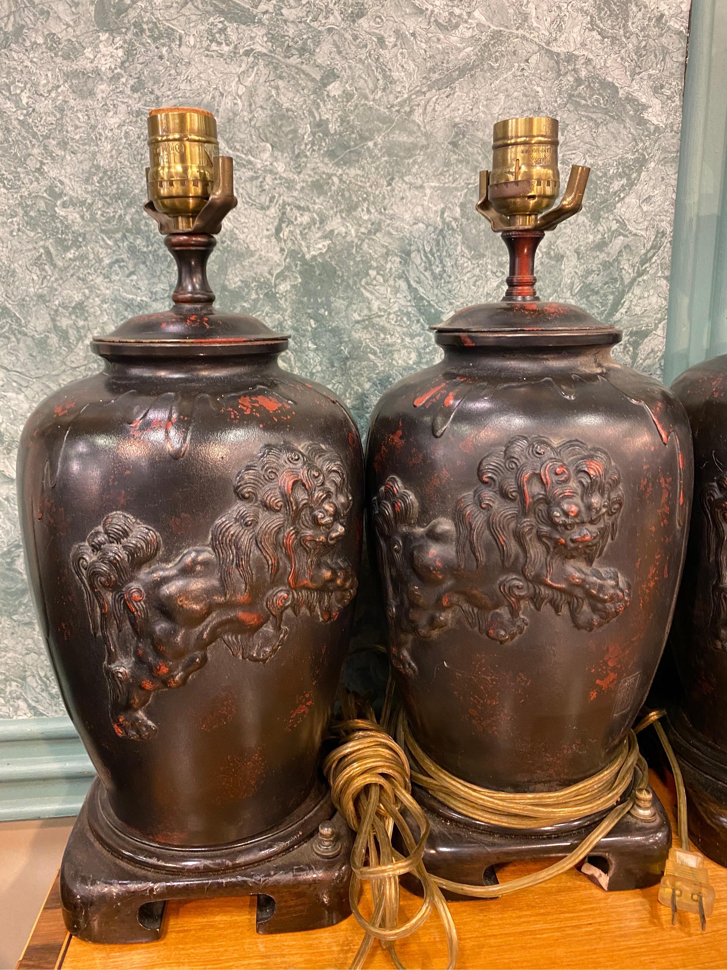 Chinoiserie Lamps After James Mont from the Waldorf Astoria In Good Condition For Sale In Richmond, VA