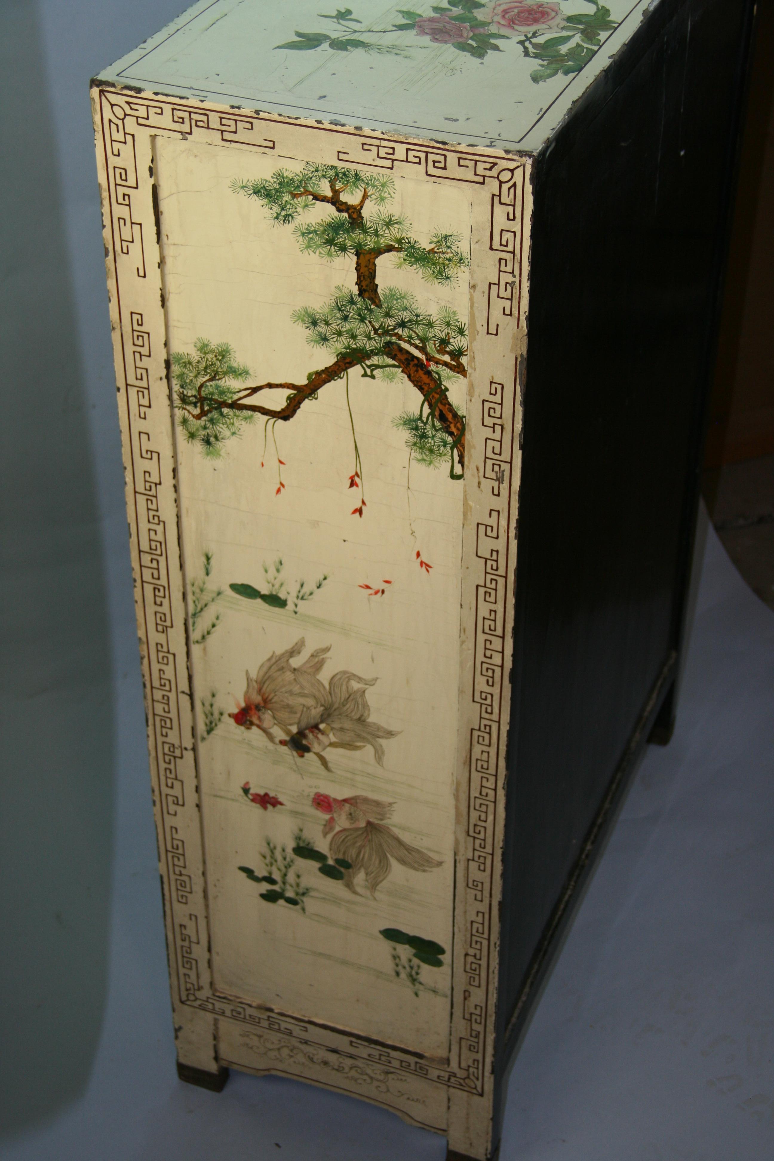 Chinoiserie Hand Painted Cabinet/Bar For Sale 11