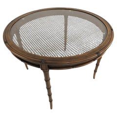 Chinosorie Faux Bamboo Cane Glasplatte Frühstück Spiel Esstisch