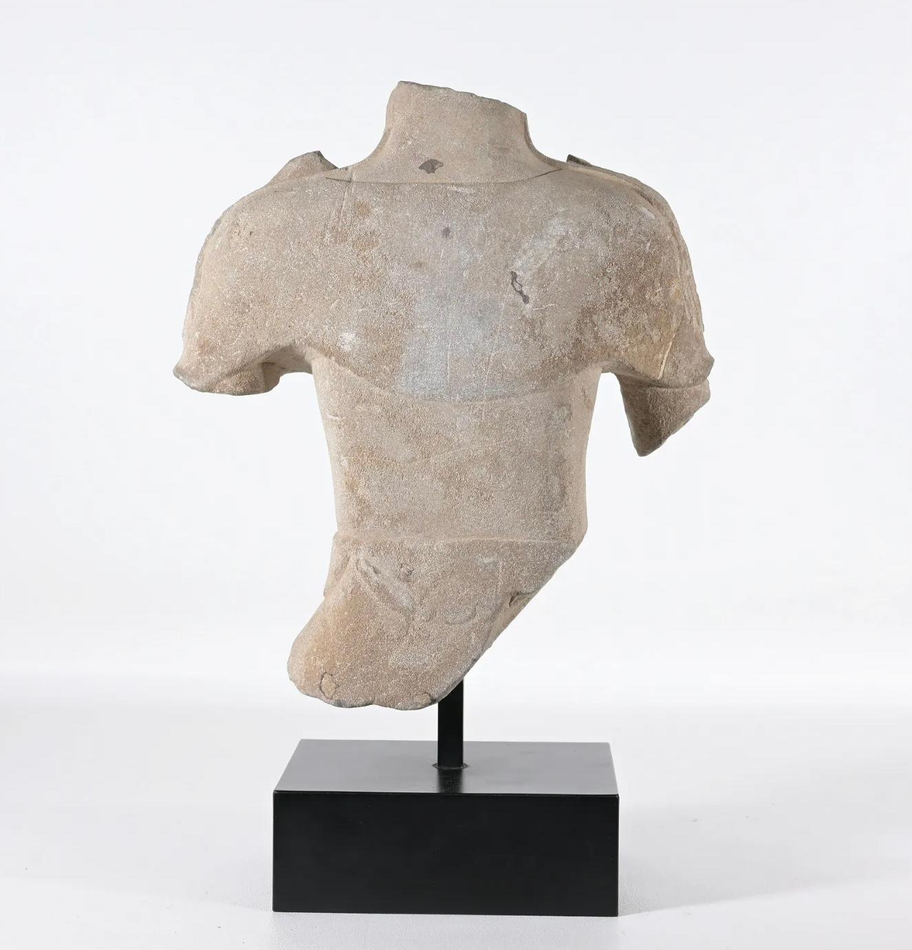 Archaistic Chinese Carved Stone Torso
