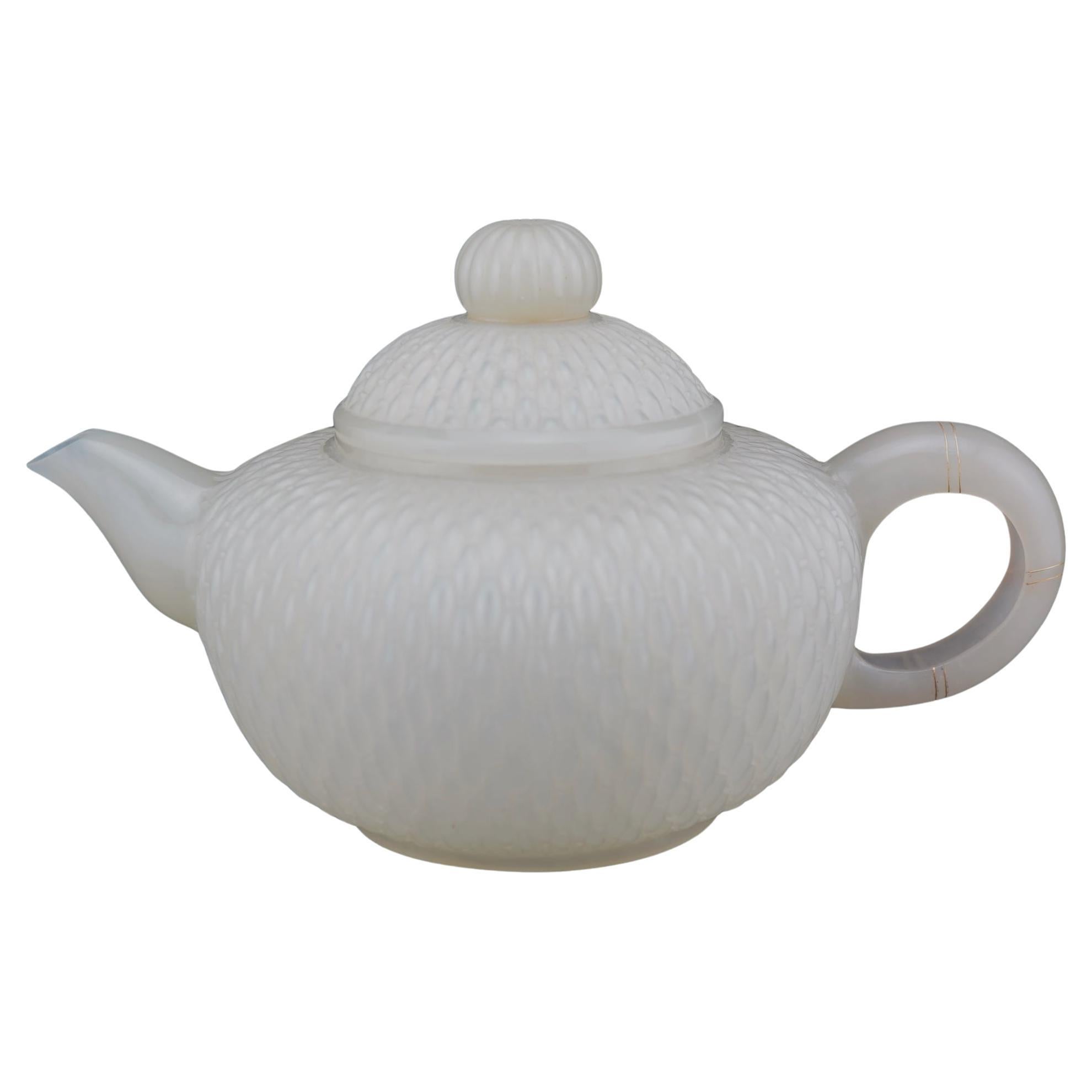 Chinse Jade Basketweave Pattern Teapot early Qing Dynasty/