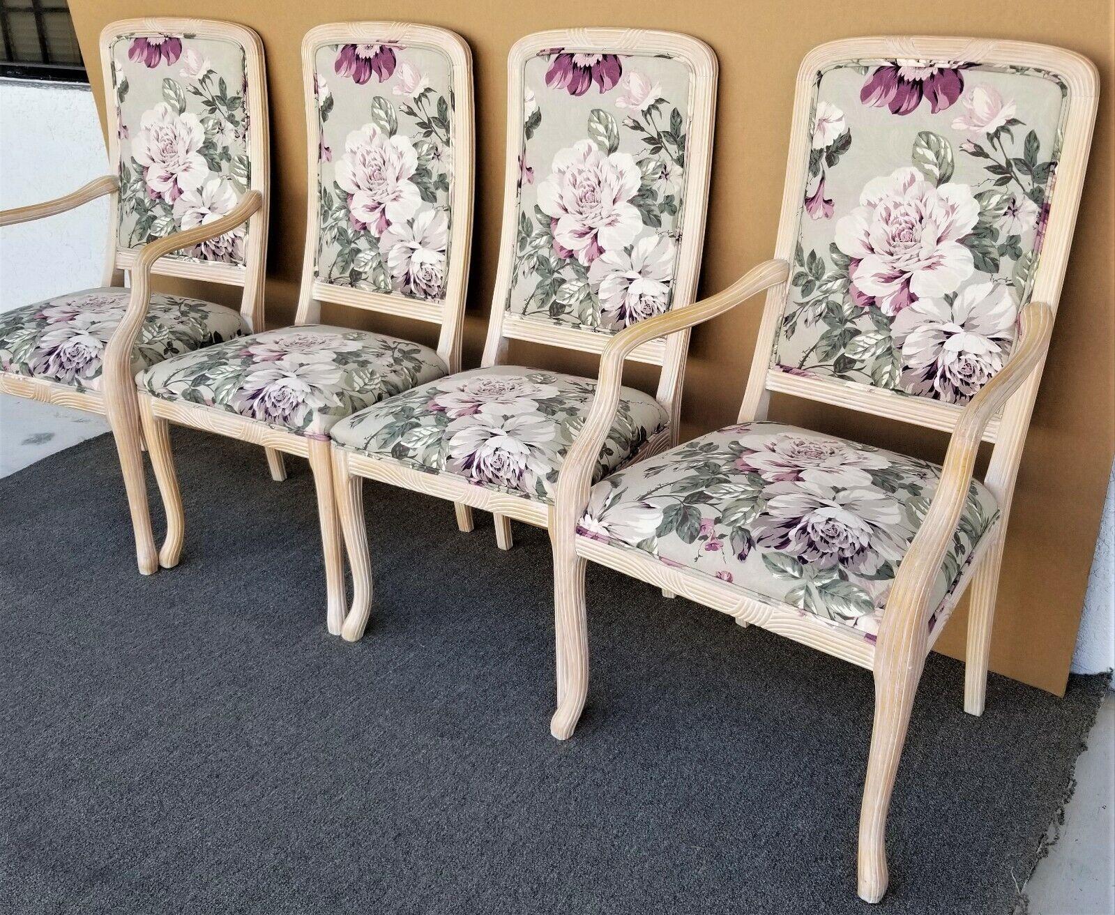 Unknown Chintz Roses Dining Chairs, Set of 4 For Sale