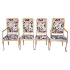 Used Chintz Roses Dining Chairs, Set of 4