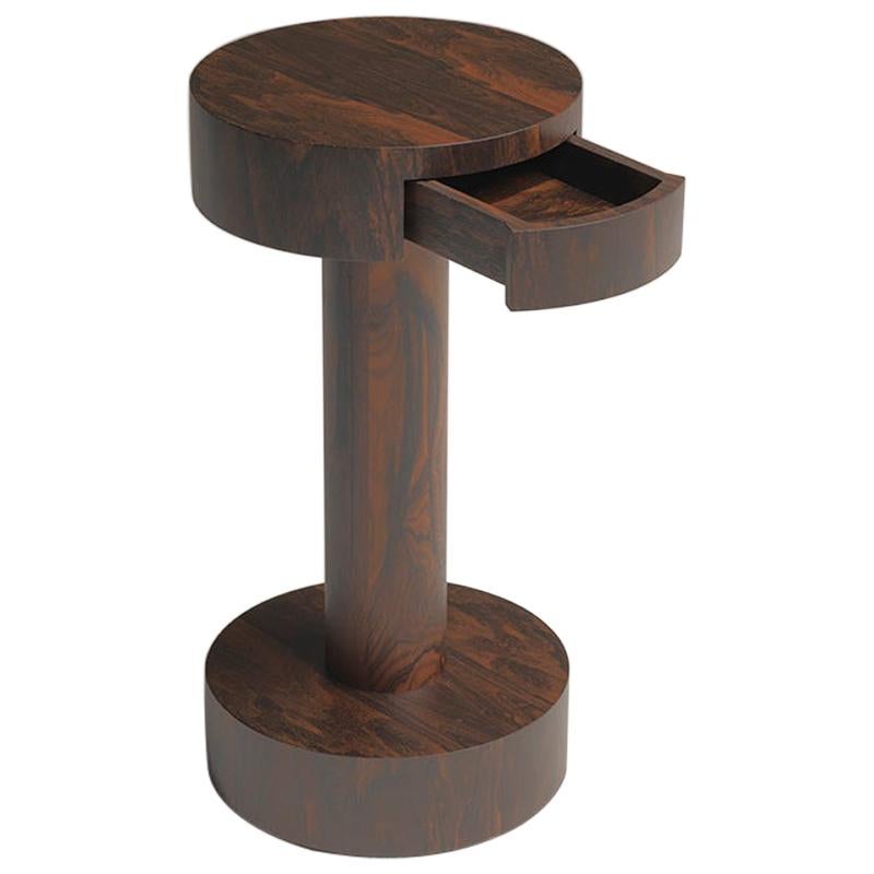 Table d'appoint ronde en bois de ziricote Chiodino conçue par Aldo Cibic en vente