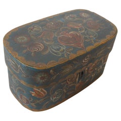 Chip Box Alpine 18th Century Painted with Flowers