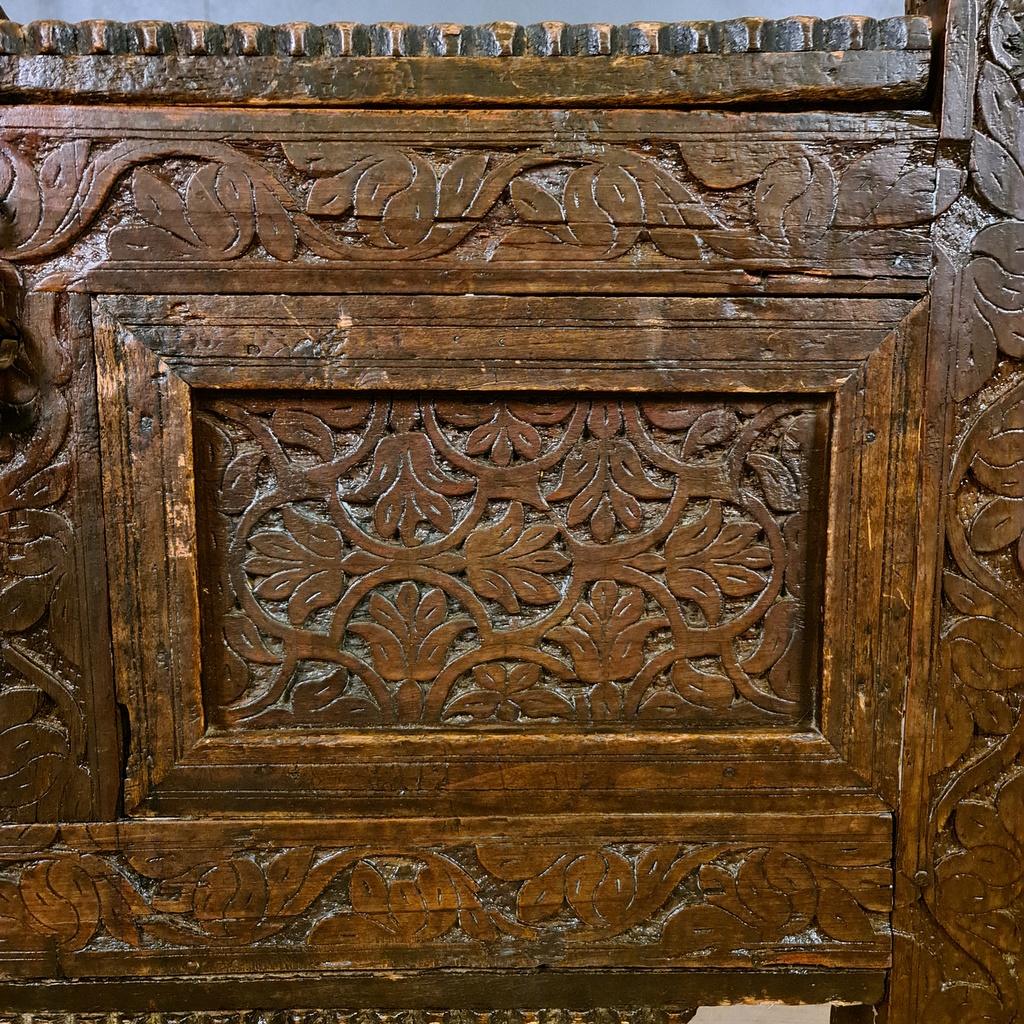 19th Century Chip Carved Coffer For Sale