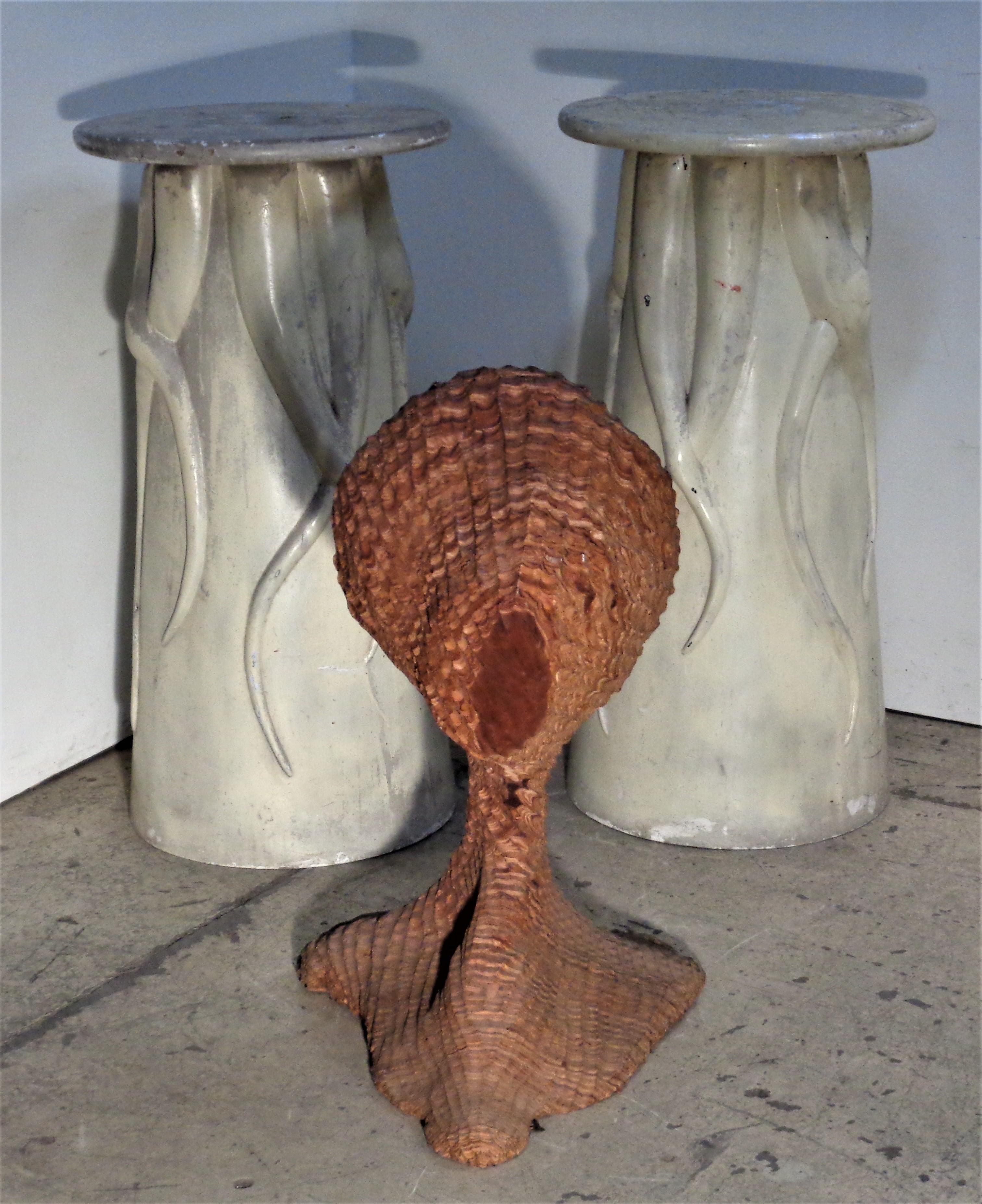 Hand-Carved Modernist Chip Carved Pod Sculpture 1960 For Sale