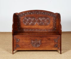 Chip Carved Settle Bench