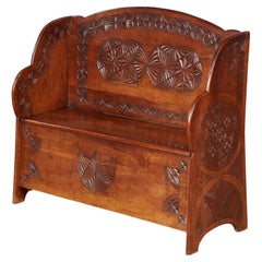 Chip Carved Settle Bench