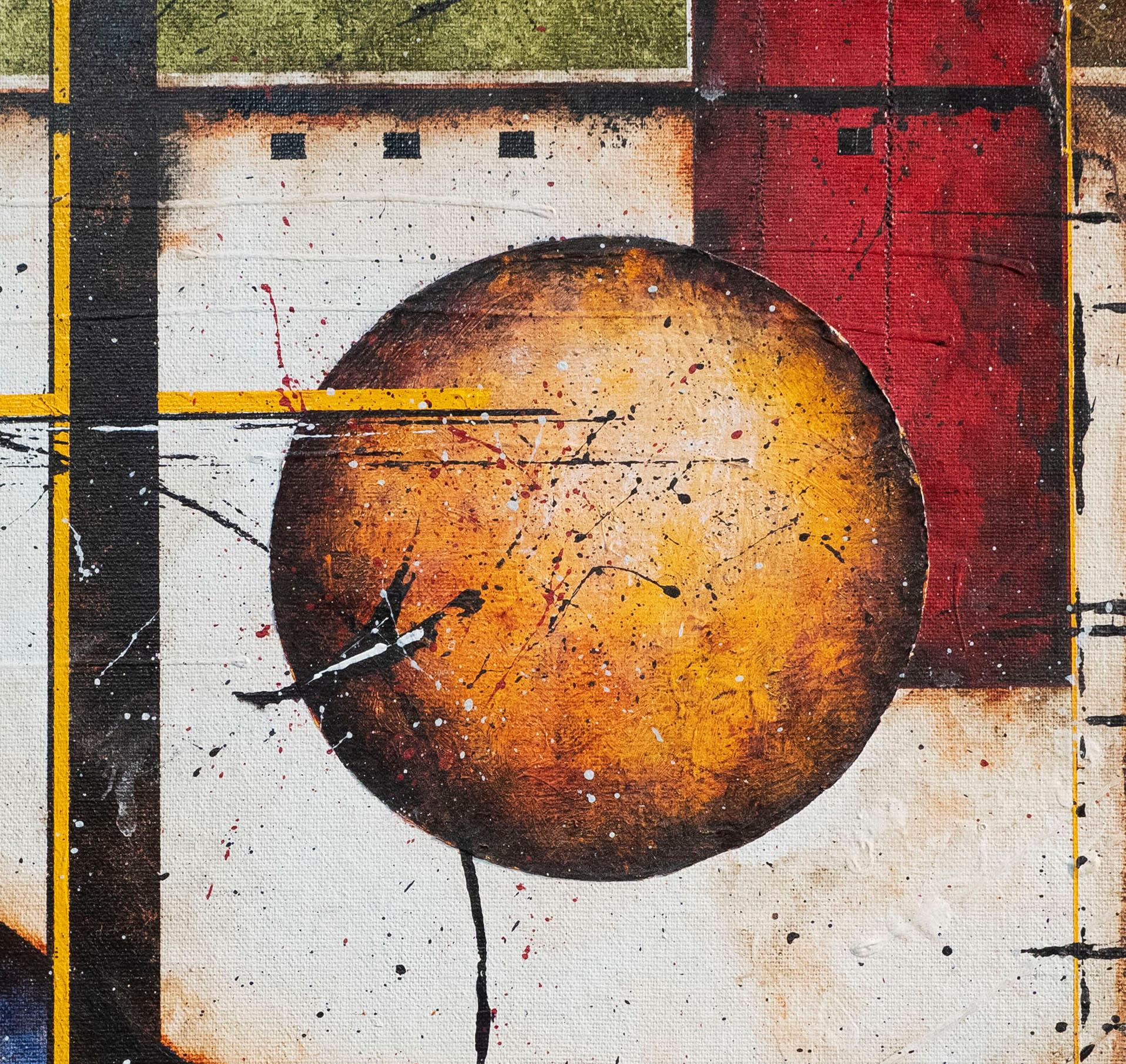 Point 1 - Abstract Geometric Mixed Media Art by Chip Herbert