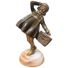 Chiparus Art Deco Bronze 
Windy Day
