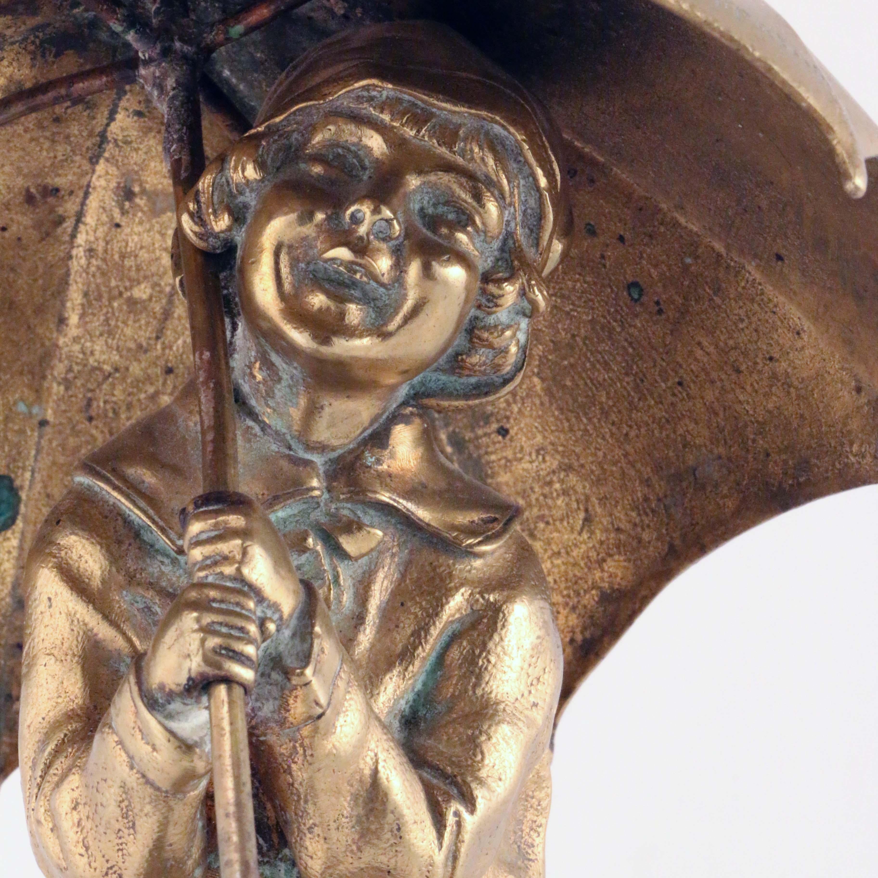 Chiparus Bronzefigur, Mädchen mit Umbrella im Angebot 5