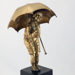Chiparus Bronzefigur, Mädchen mit Umbrella