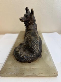 Chiparus Bronze Reclining Dog