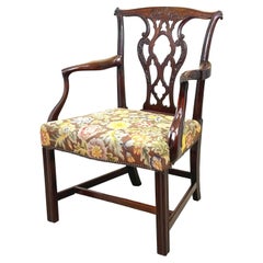 Chippendale 18. Jahrhundert Mahagoni Schnitzer Sessel