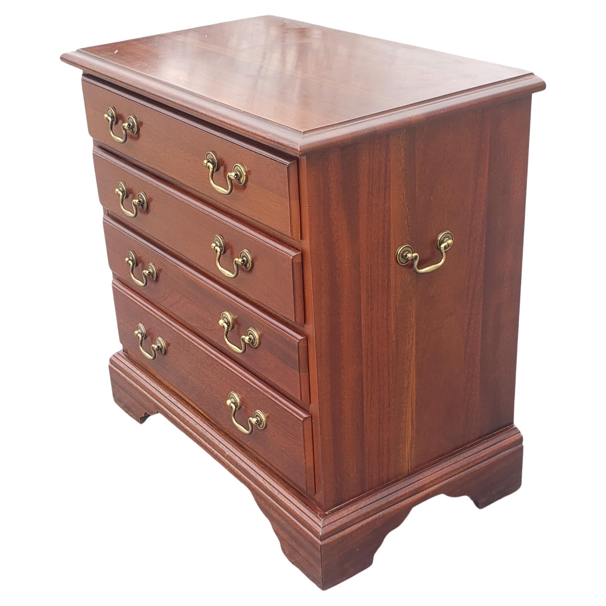 American Chippendale 4-Drawer Mahogany Bedside Commode Chest of Drawers For Sale