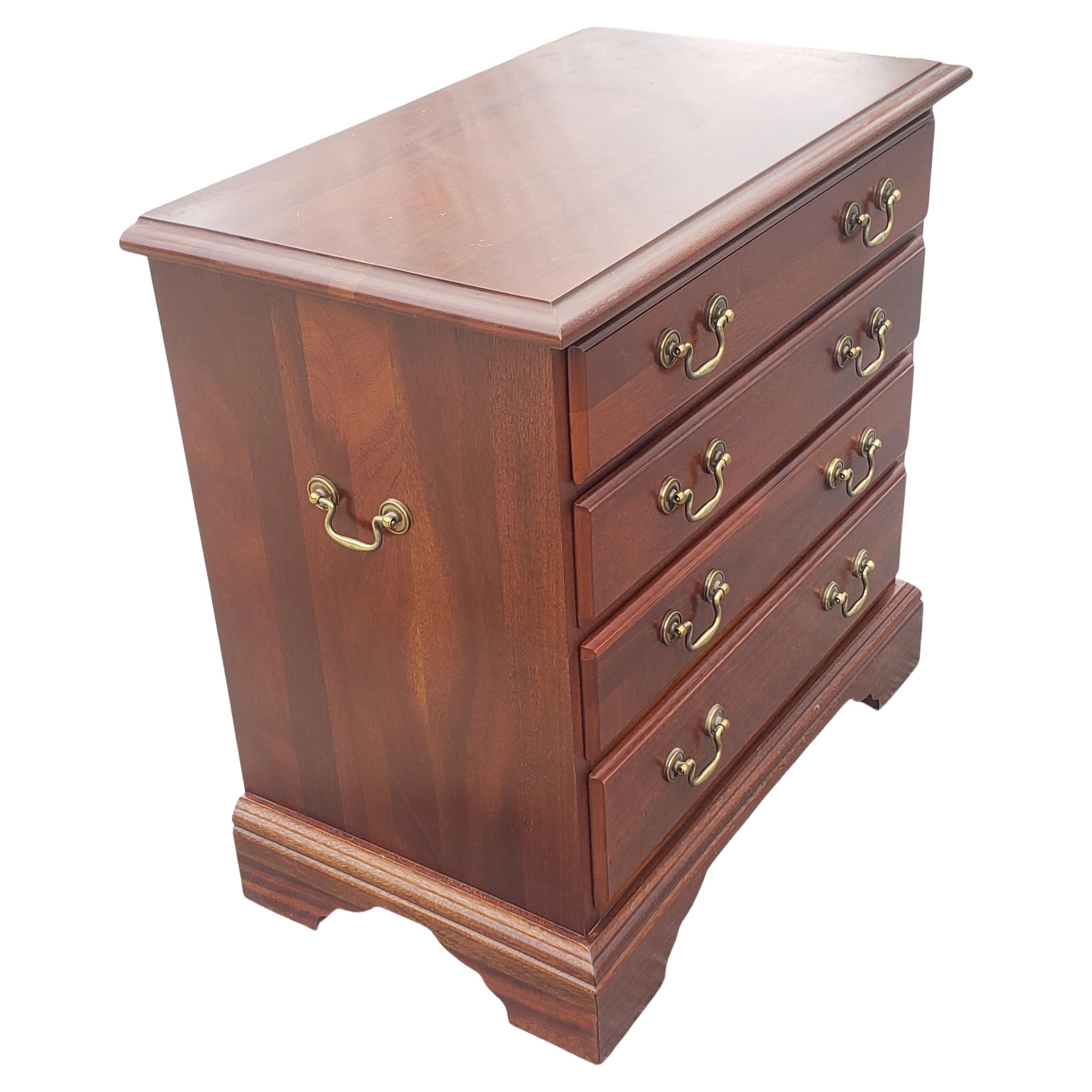 Chippendale 4-Drawer Mahogany Bedside Commode Chest of Drawers For Sale