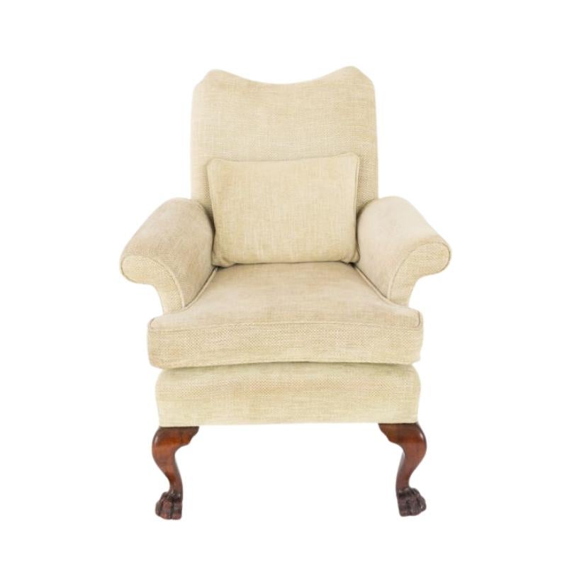 Fin du XIXe siècle Chaise à Accoudoirs Chippendale Acajou Ball and Claw 1880 en vente