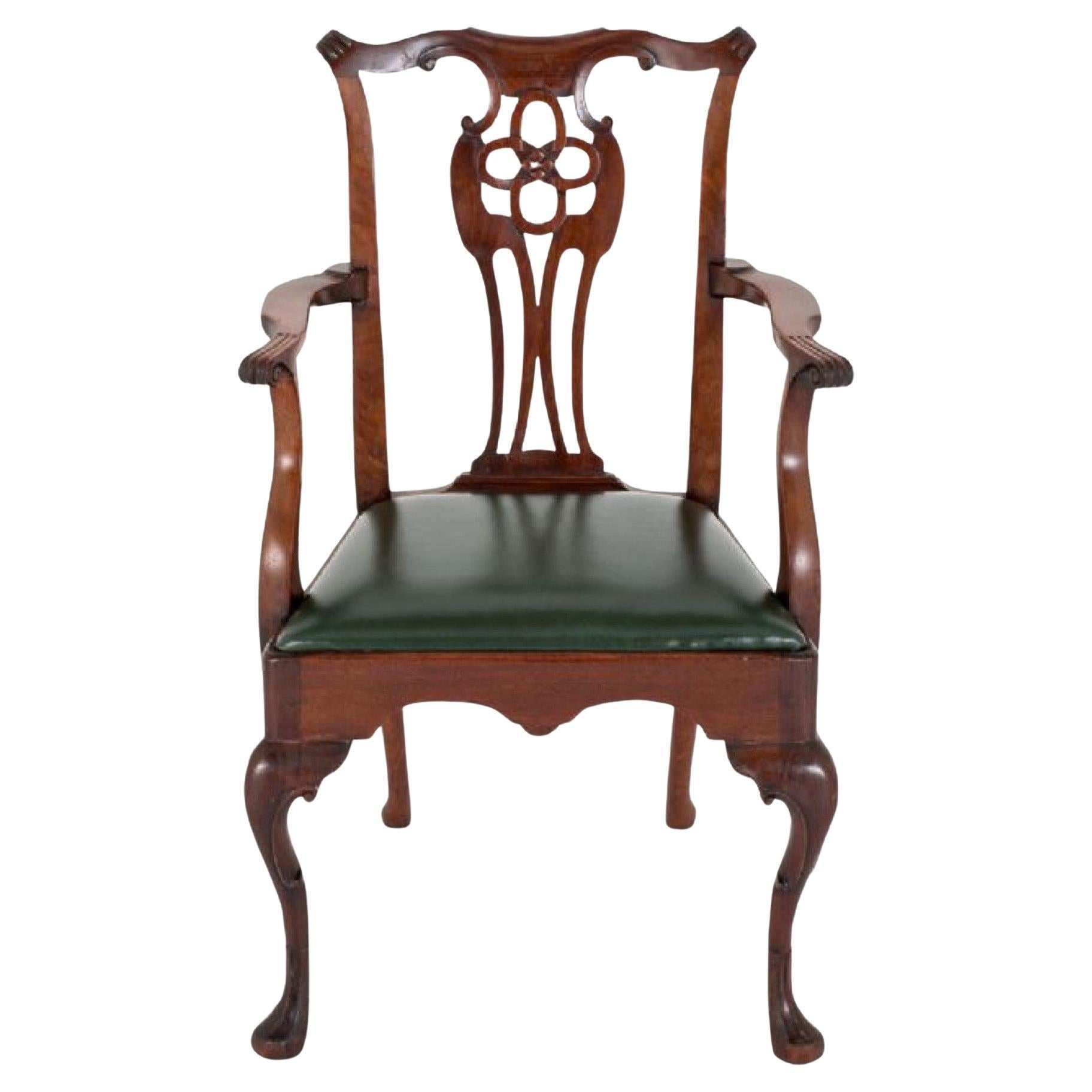 Chippendale Arm Chair Mahogany Carver Ball and Claw