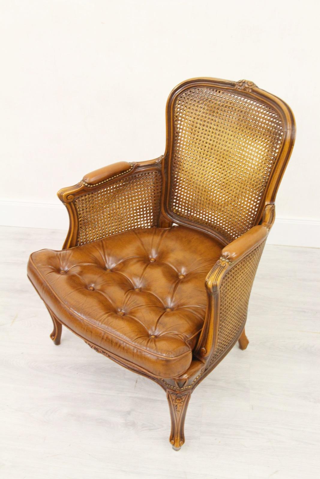 Chippendale Armchair Chesterfield Chair Baroque Antique Leather Rattan For Sale 1