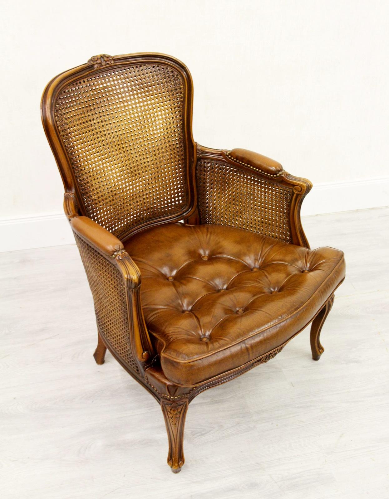 Chippendale Armchair Chesterfield Chair Baroque Antique Leather Rattan For Sale 2