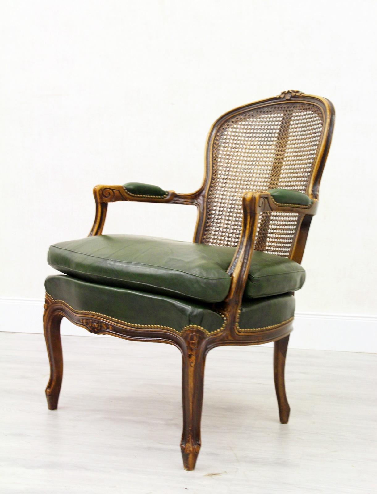 Chippendale Armchair Club Chair Baroque Antique Leather Rattan im Angebot 1