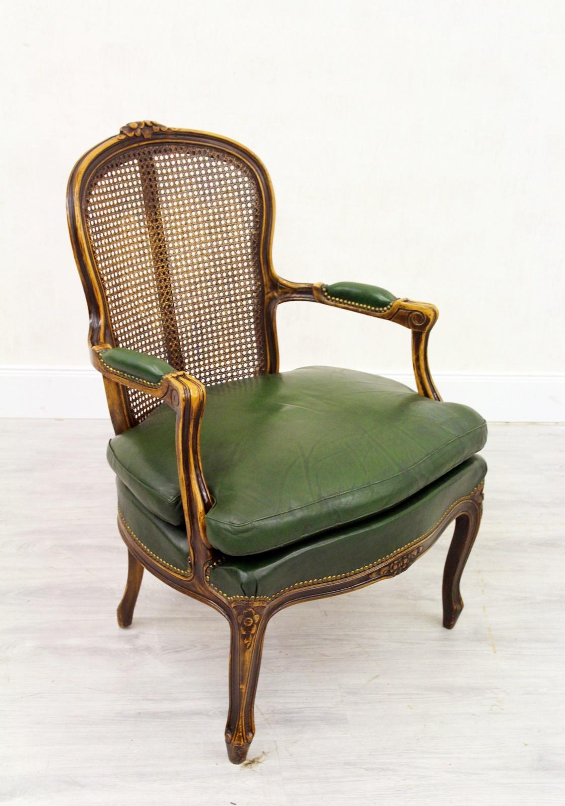 Chippendale Armchair Club Chair Baroque Antique Leather Rattan For Sale 2