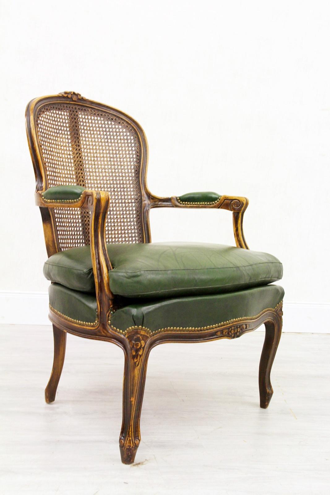 Chippendale Armchair Club Chair Baroque Antique Leather Rattan im Angebot 3