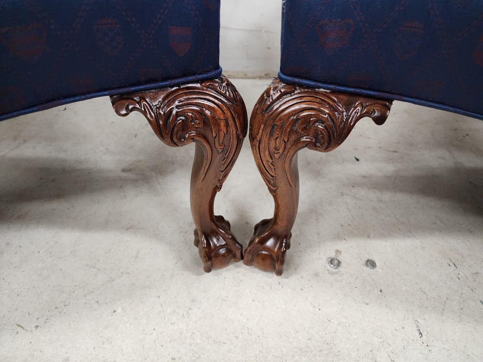 Chippendale Armchairs Ball & Claw a Pair by Southwood In Good Condition In Lake Worth, FL