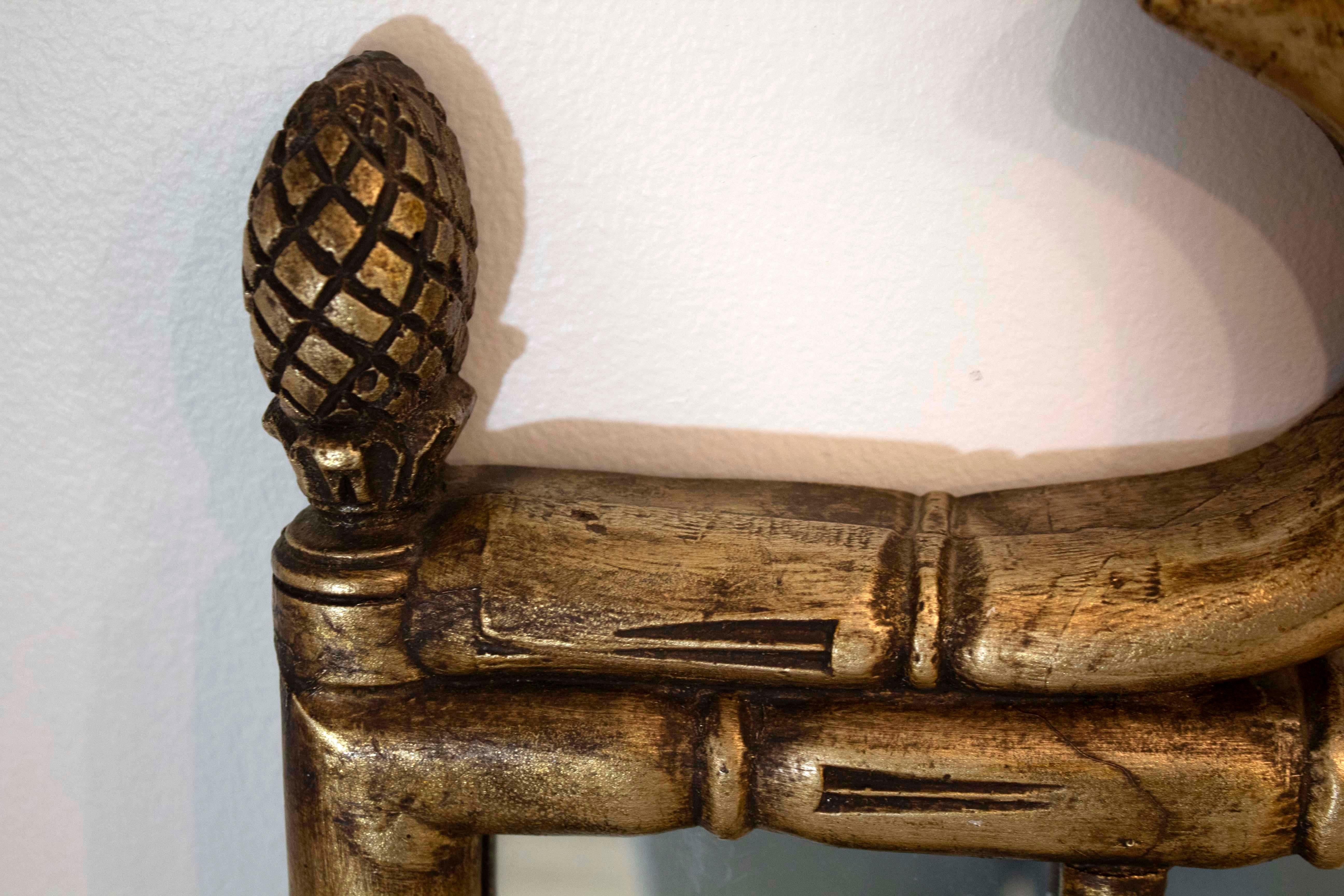 Chippendale & Asian Hollywood Regency Style Resin Gold Mirror w Bamboo Detail In Good Condition In Keego Harbor, MI