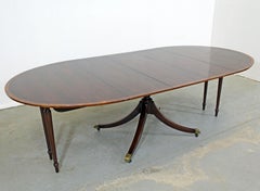 Chippendale Baker Cherry Banded Extendable Dining Table