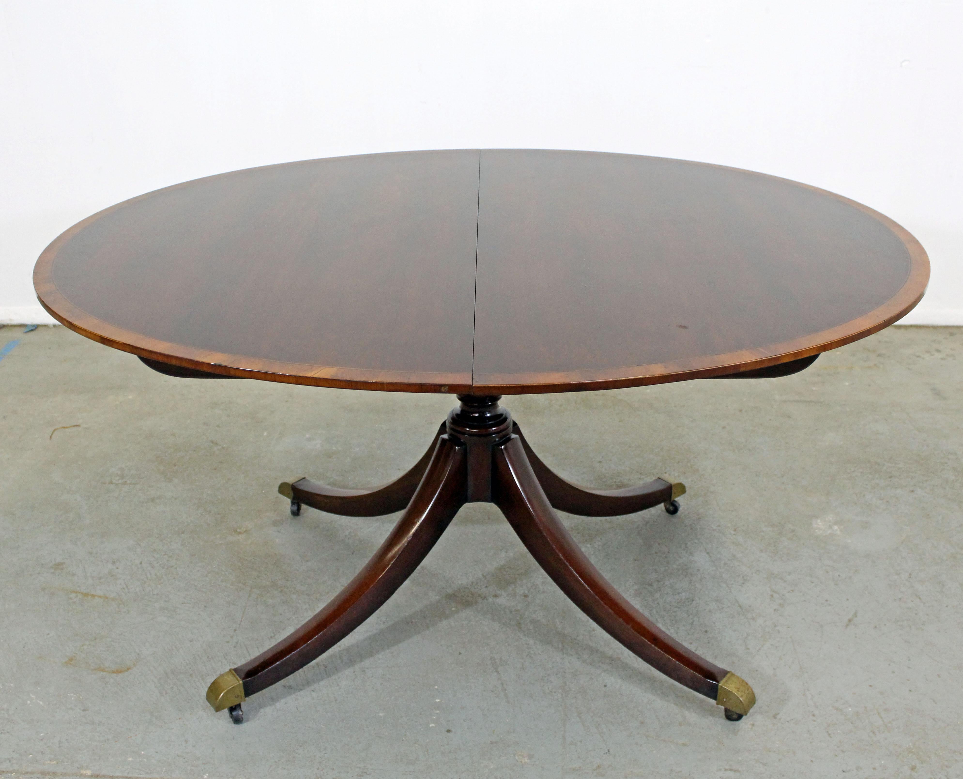 American Chippendale Baker Cherry Banded Extendable Dining Table