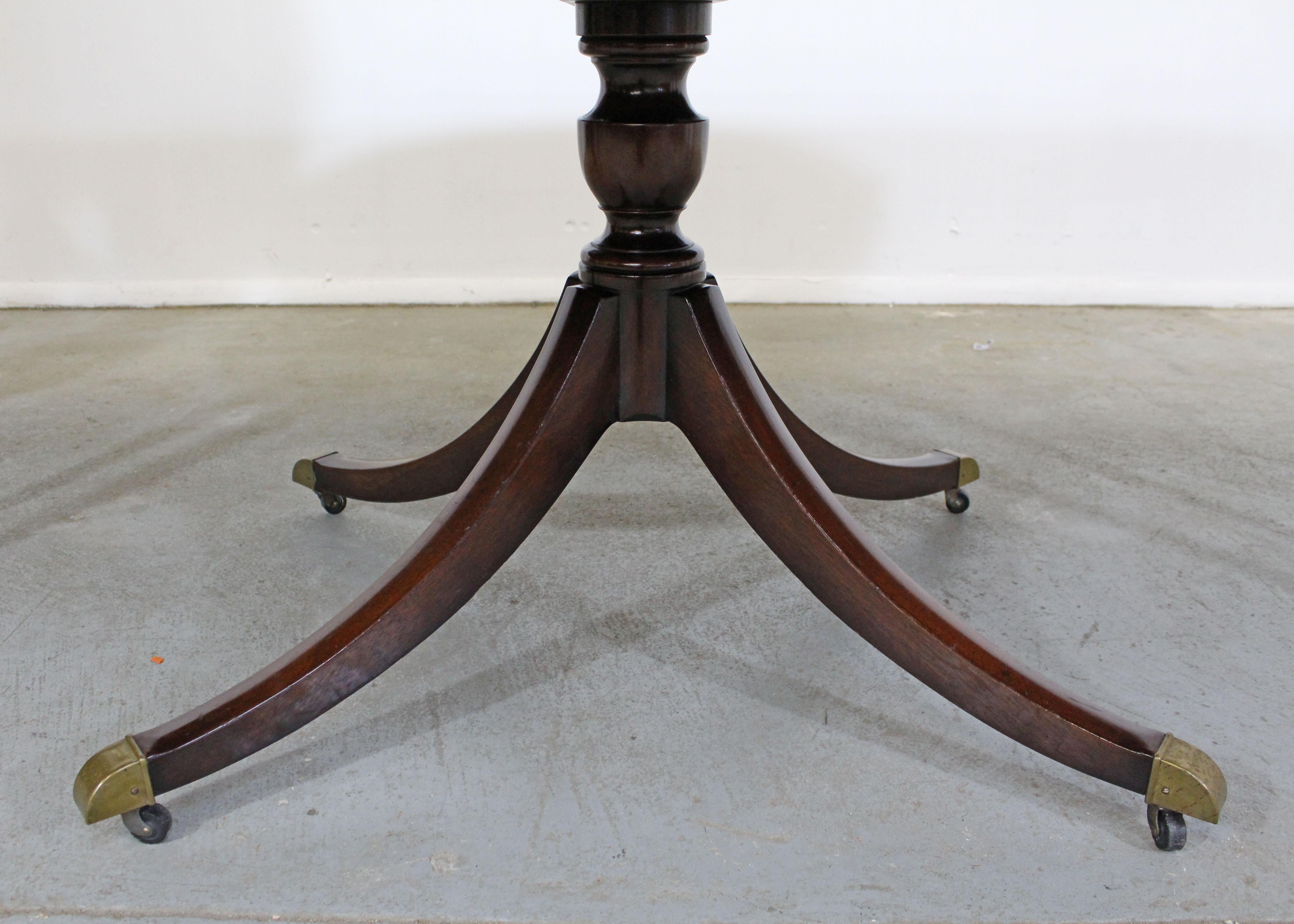 20th Century Chippendale Baker Cherry Banded Extendable Dining Table
