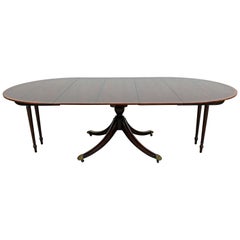 Chippendale Baker Cherry Banded Extendable Dining Table