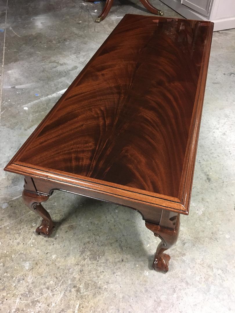 American Chippendale Ball and Claw Mahogany Coffee Table by Leighton Hall For Sale