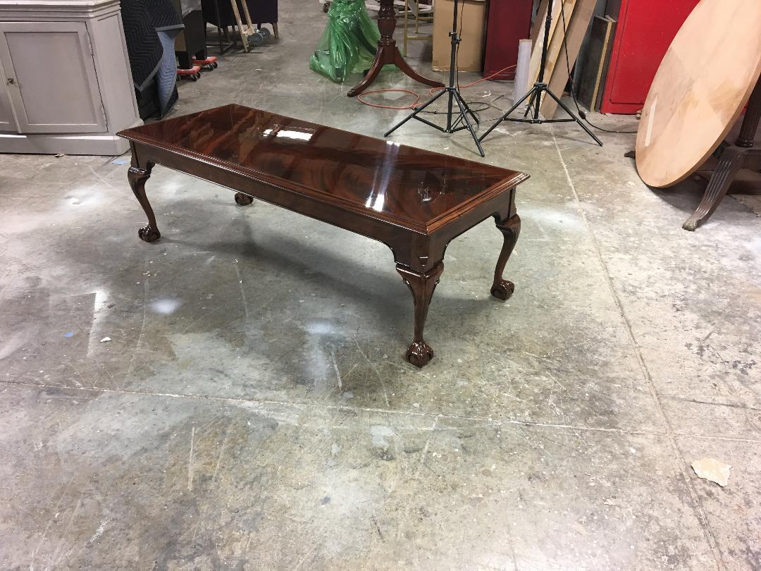 Chippendale Ball and Claw Mahogany Coffee Table by Leighton Hall In New Condition For Sale In Suwanee, GA