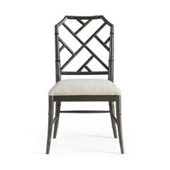 Chippendale Bamboo Dining Chair, Ebonized