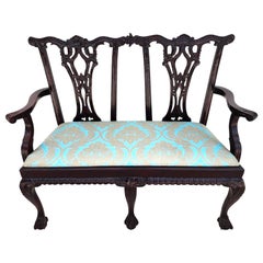 Banc de banquet Chippendale vintage