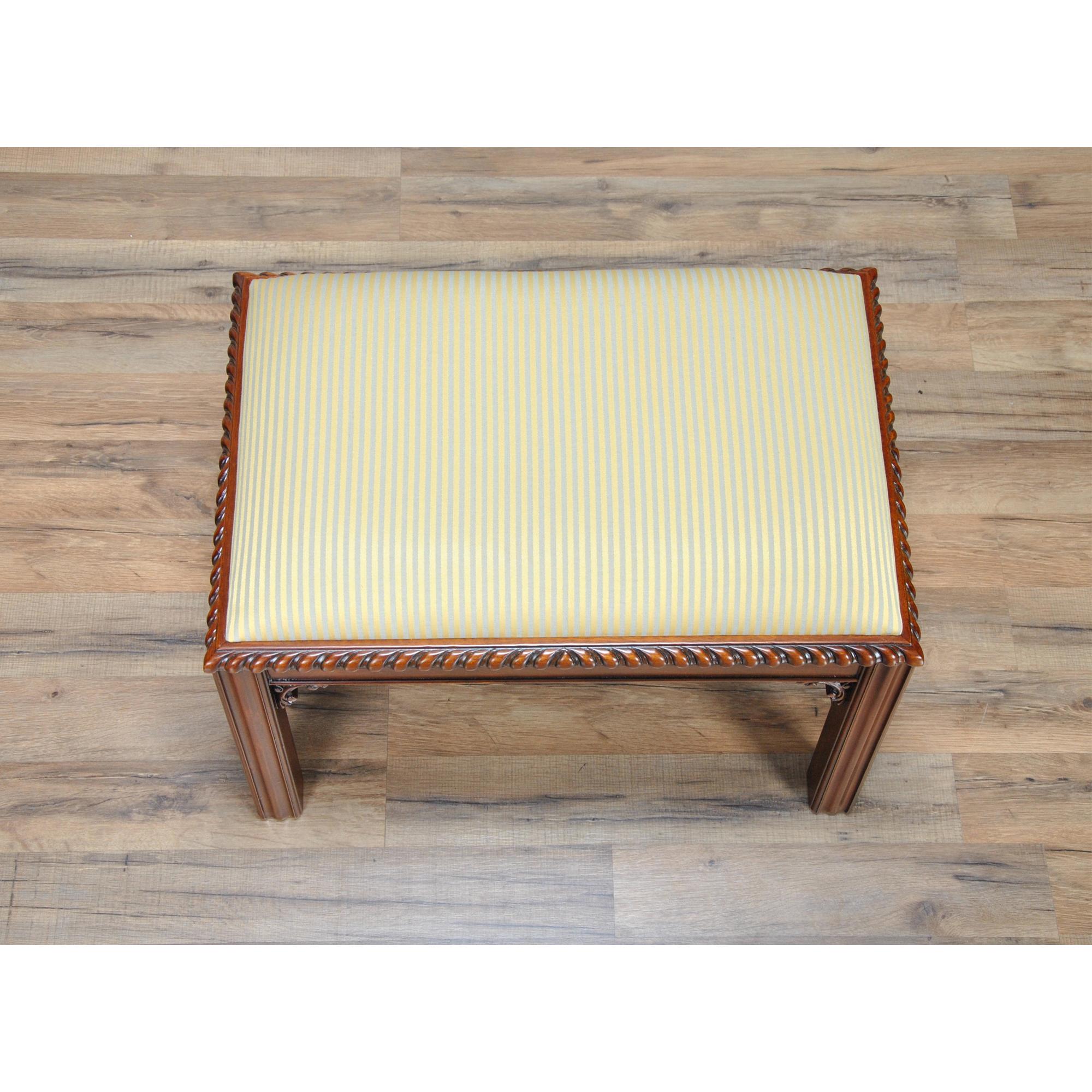 Chippendale Bench with Cross Stretchers For Sale 1