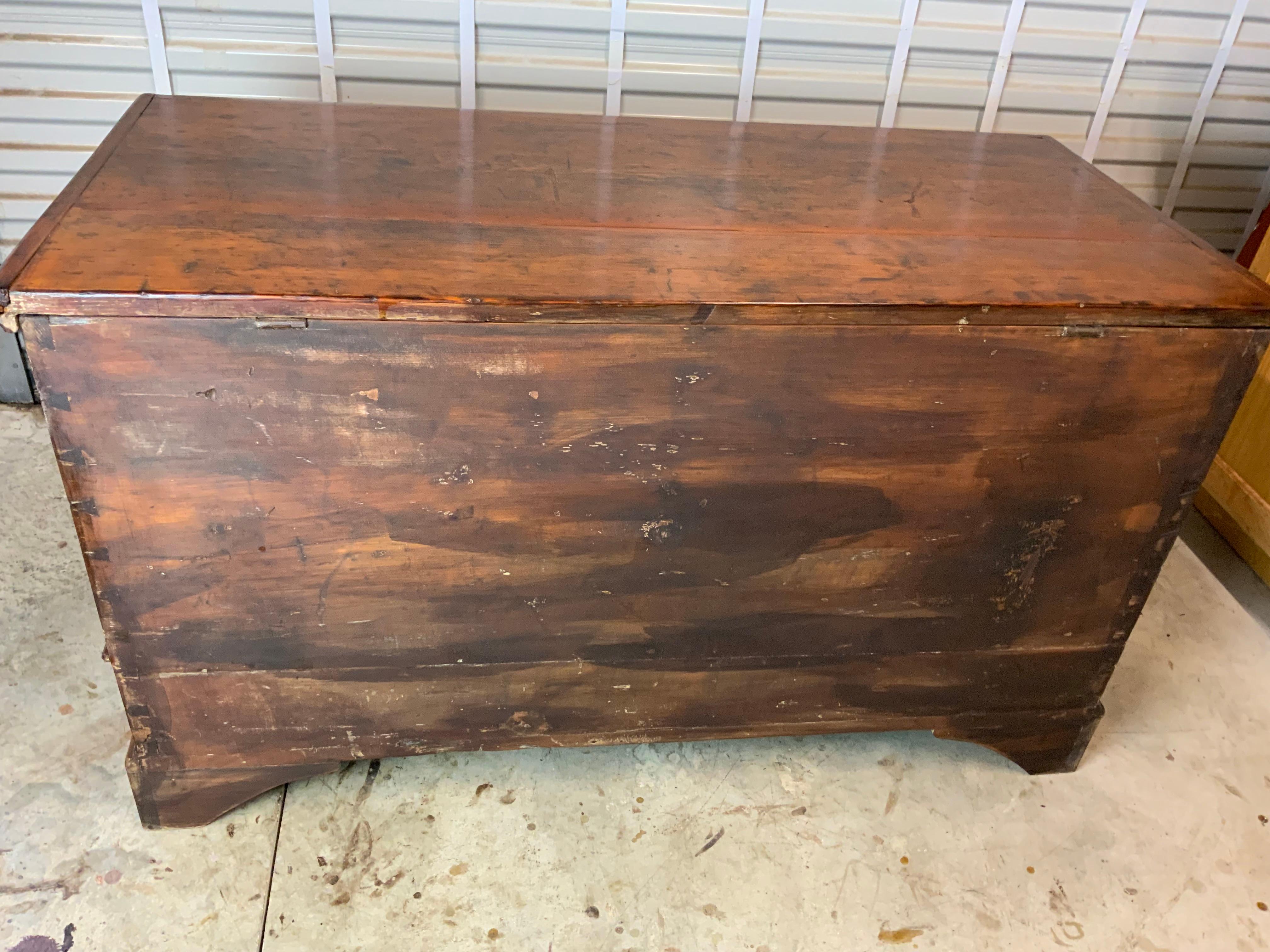 Pine Chippendale Blanket Chest For Sale