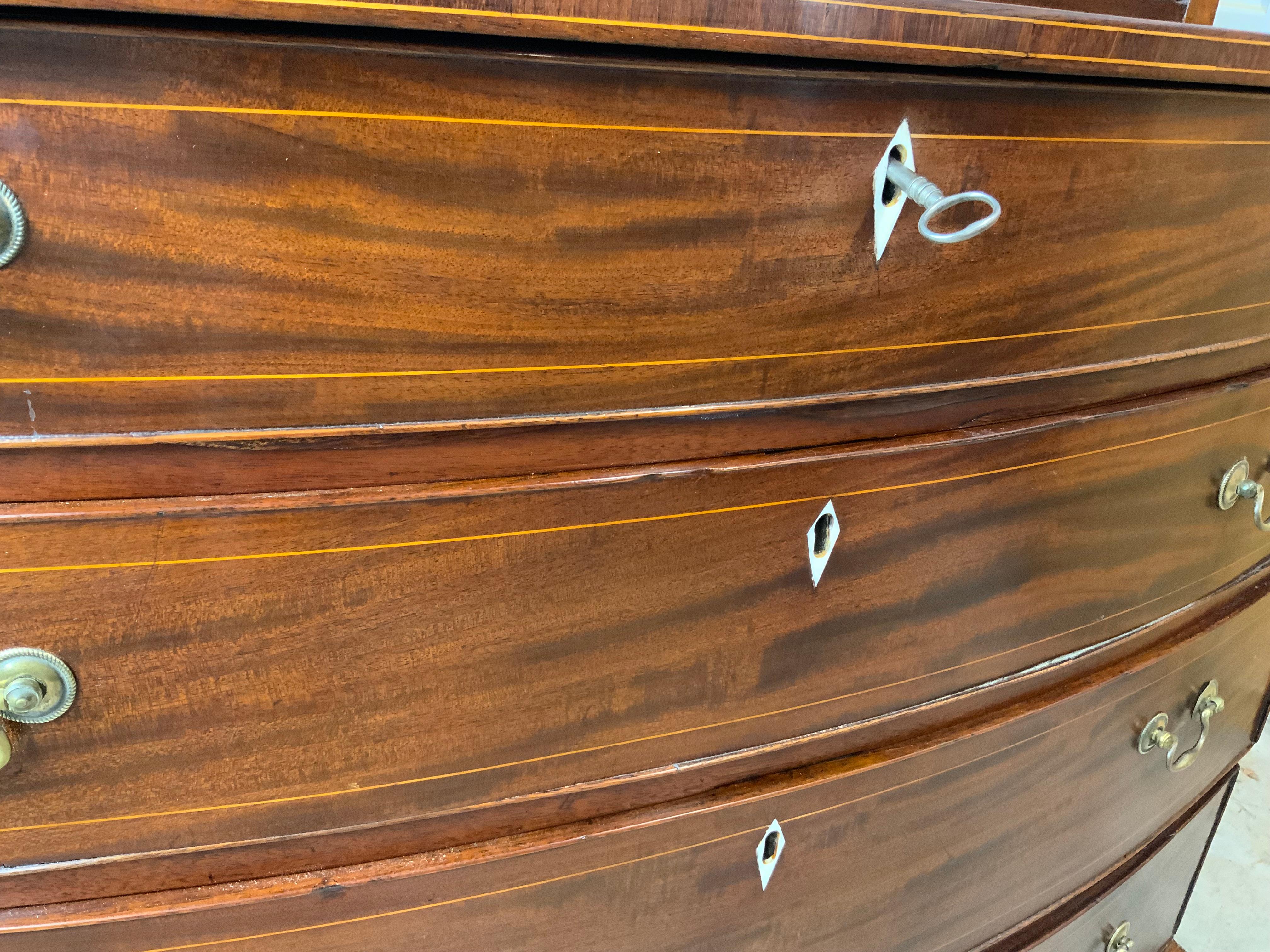 Chippendale Bow Front Chest For Sale 10