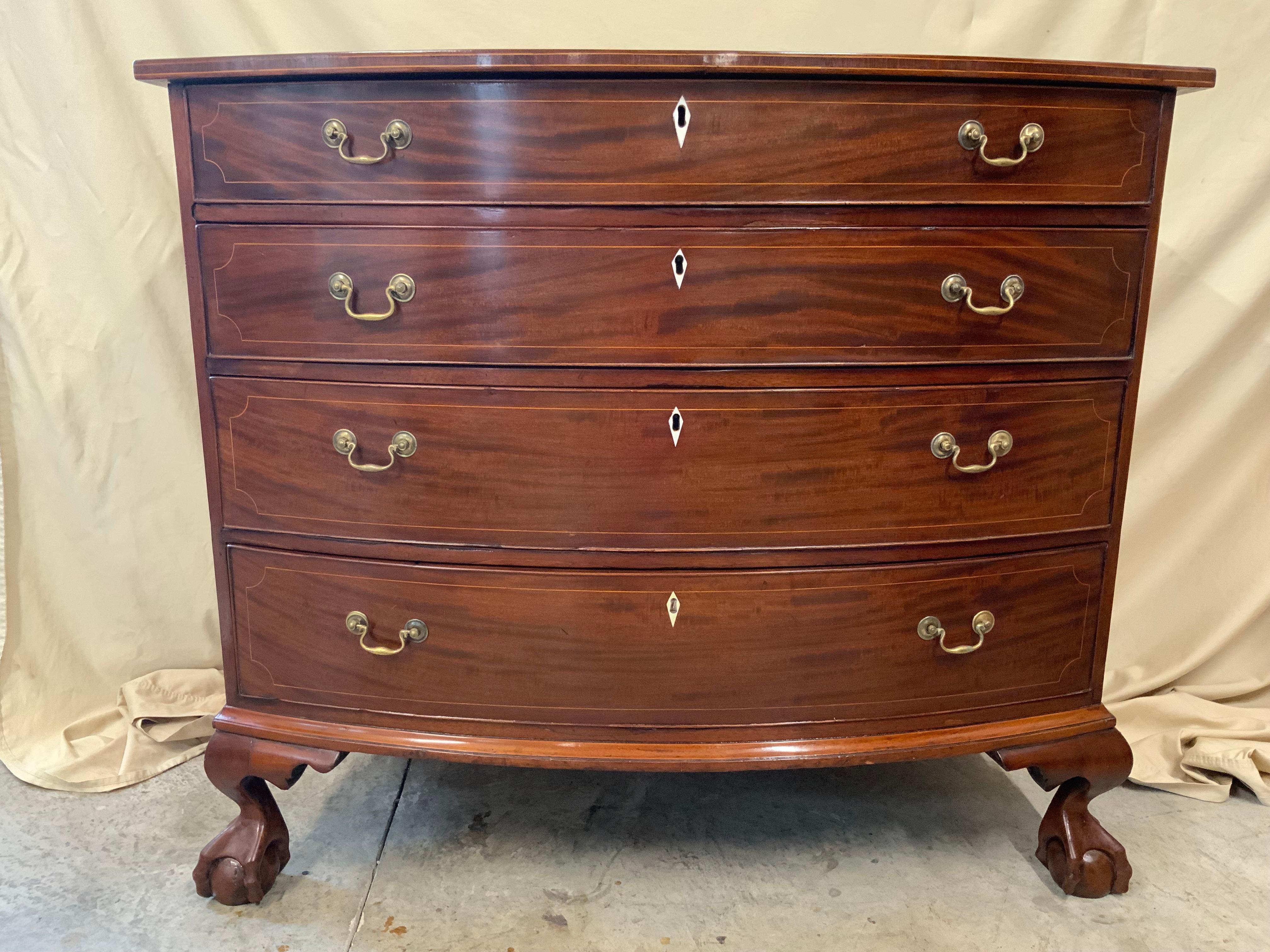 Chippendale Bow Front Chest For Sale 12