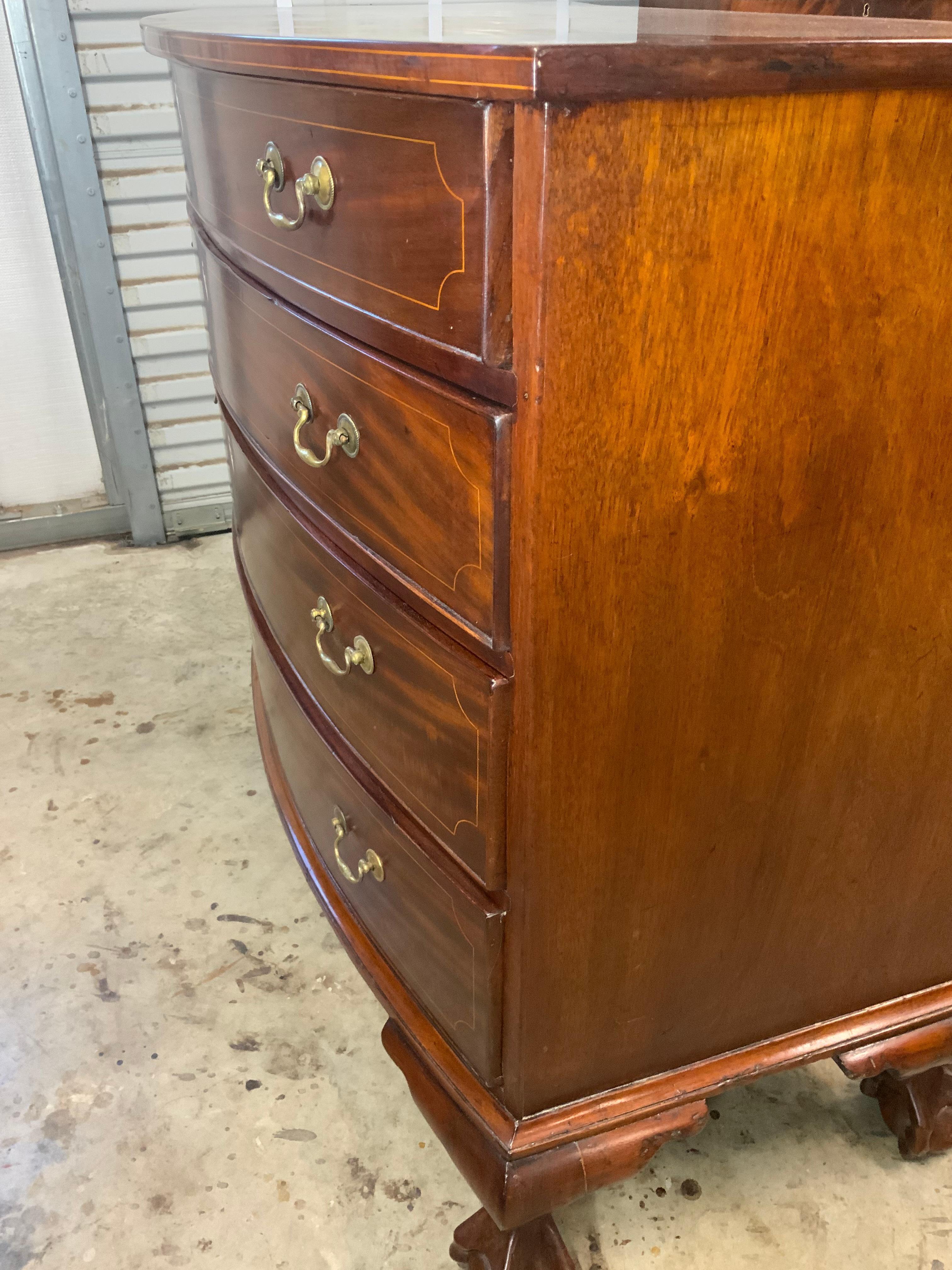 Chippendale Bow Front Chest For Sale 13