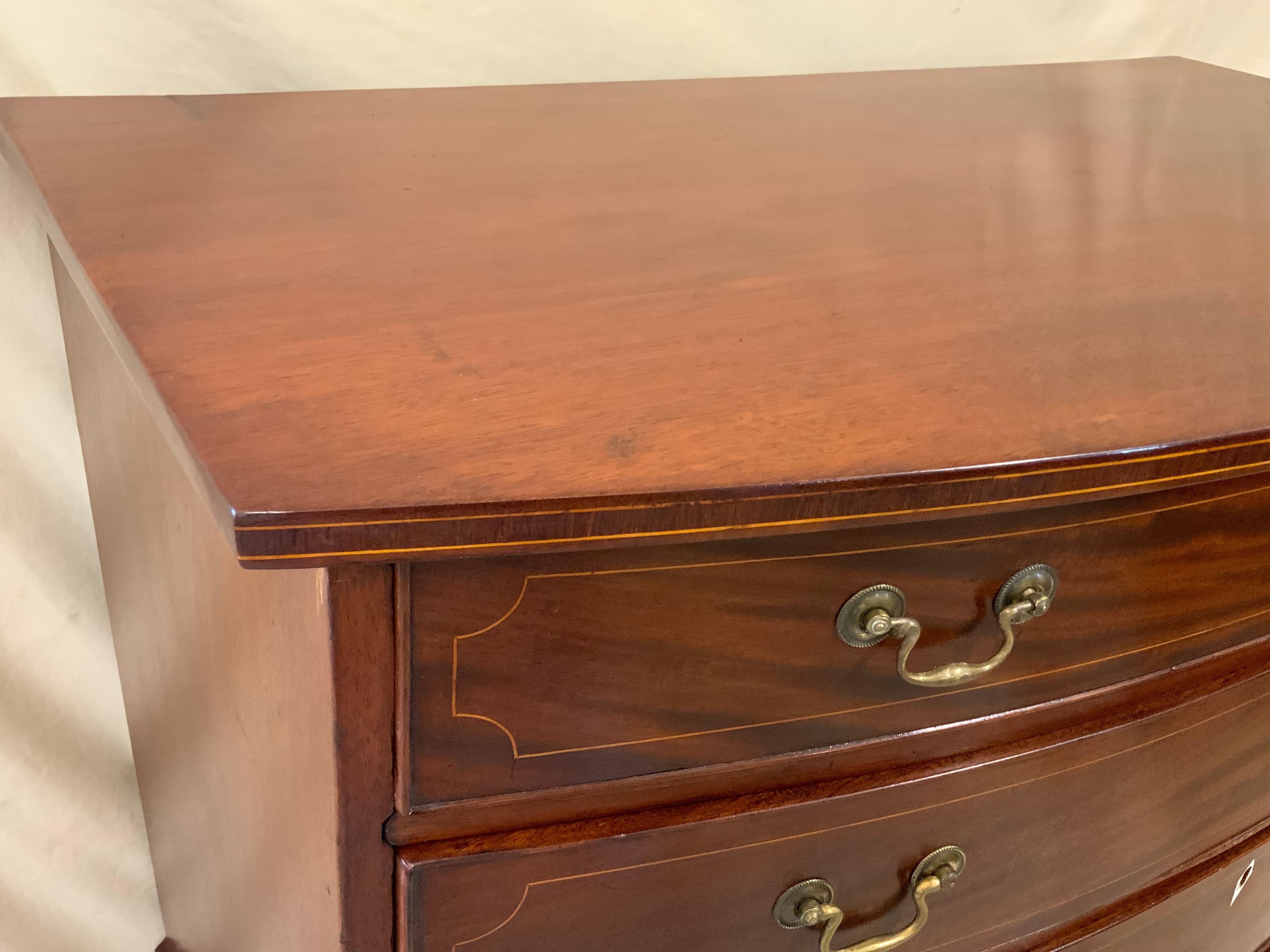 American Chippendale Bow Front Chest For Sale