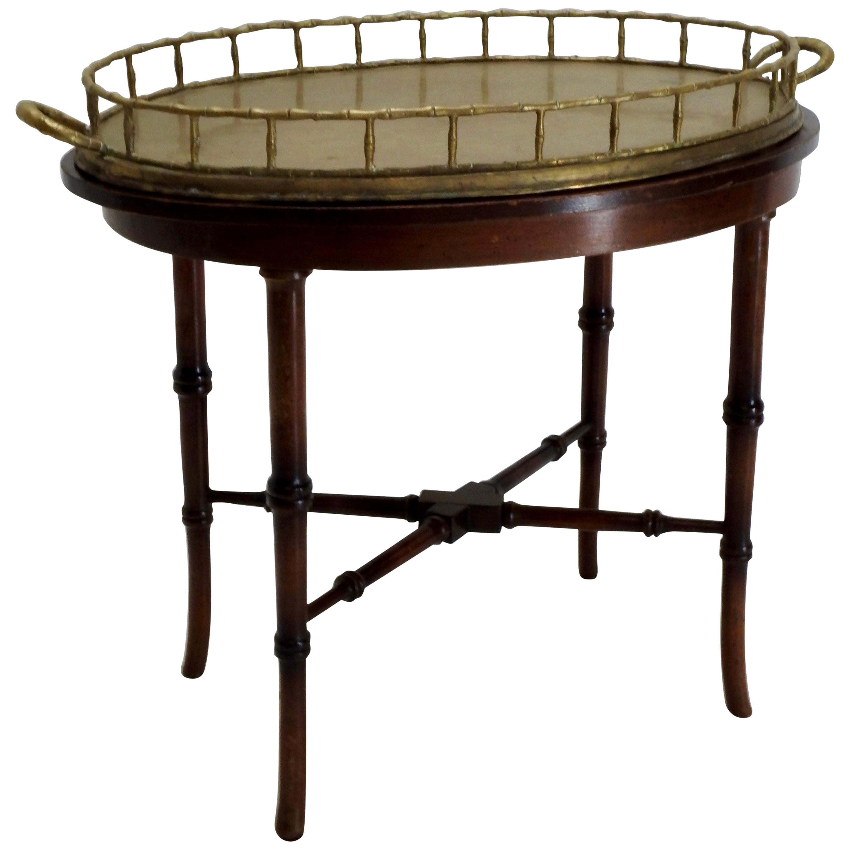 Chippendale Brass Tray Table For Sale