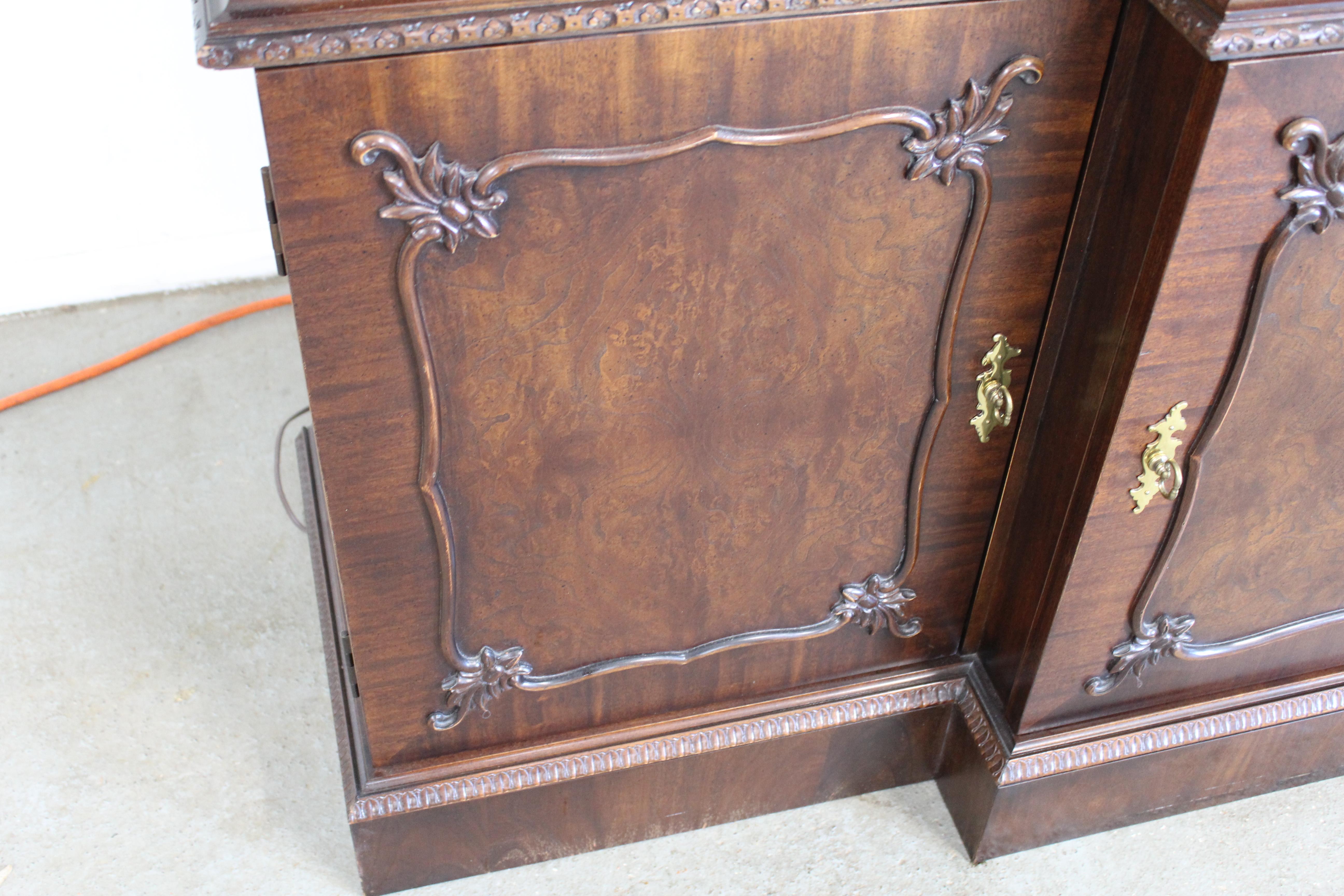 Chippendale Burl Mahogany Breakfront/China Cabinet by Century Furniture 3